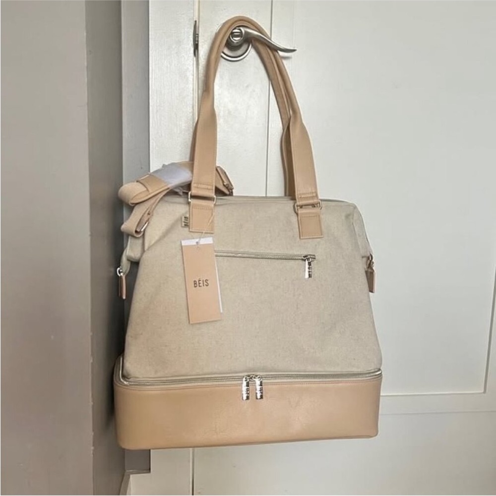 BNWT BÉIS Beige and Cream The Weekender - Picture 9 of 9